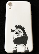 Apple Iphone XR Wit siliconen hoesje - zebraatje