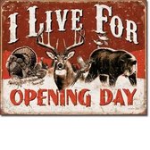 I Live For Opening Day Metalen wandbord 31,5 x 40,5 cm.