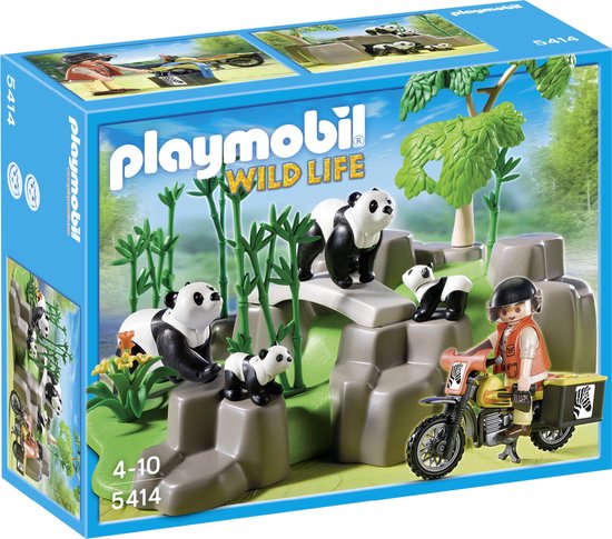 Pandafamilie in bamboebos / Famille de pandas et bambous