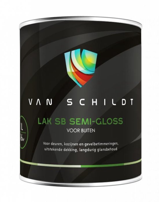 Van Schildt Lak SB Semi-Gloss voor buiten, 1 liter. Antraciet Ral 7016.