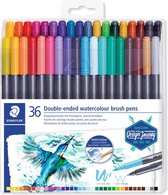 Dubbele Brush pen met penseelpunt - set 36 st