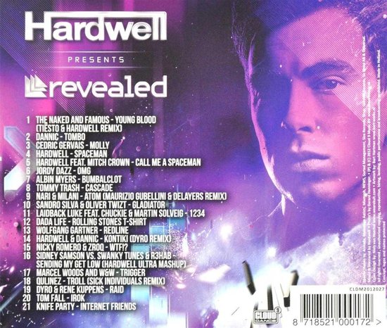 Hardwell presenteert Revealed Volume 3 CD-hoes met tracklist.