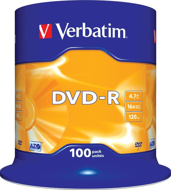 Verbatim 43549 DVD-R disc 4.7 GB 100 stuk(s) Spindel