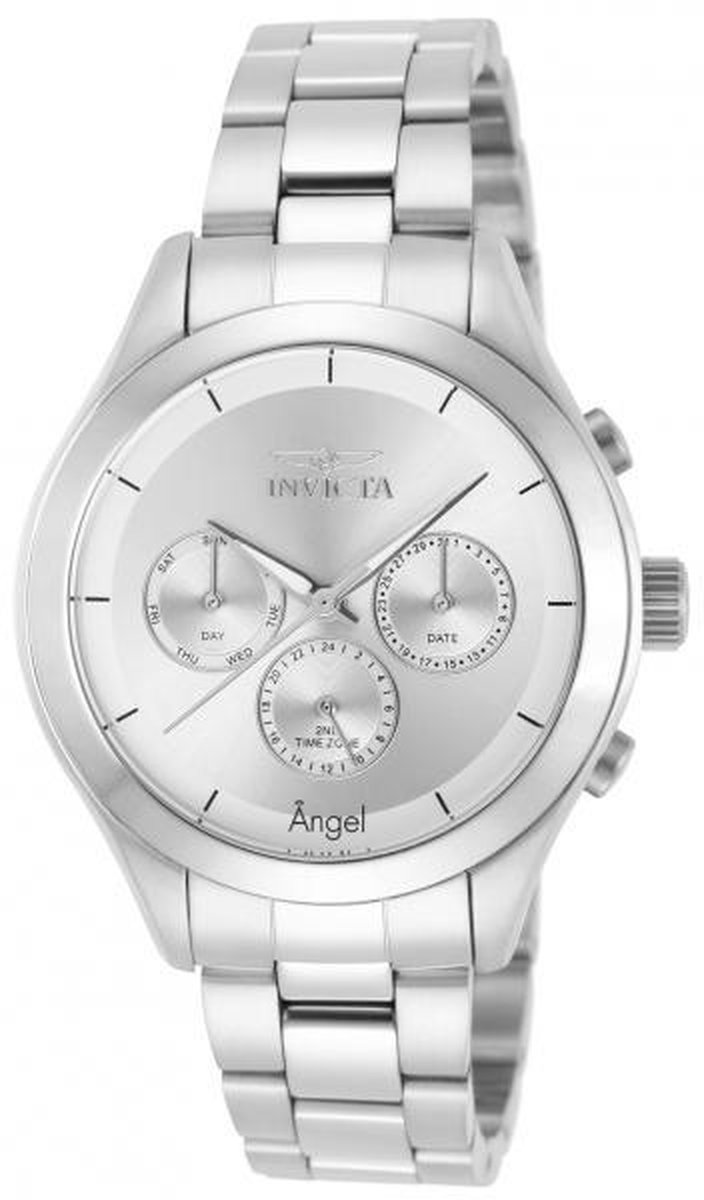 Invicta Angel 12465 - Horloge - Dames - Staal - Zilverkleurig - Quartz - Ø 40 mm