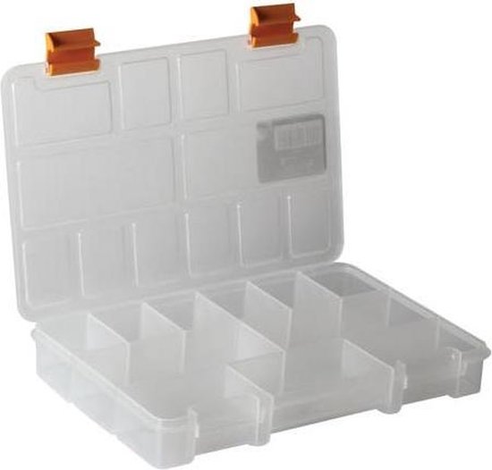 Perel assortimentsdoos, 21 vaste compartimenten, stapelbaar, 276 x 203
