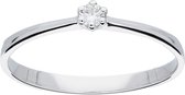 Glow ring met diamant solitaire - 1-0.05ct G/SI - witgoud 14kt - mt 54