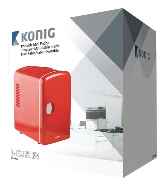 Bol Com Konig Draagbare Mini Koelkast 50 W 4 L Rood