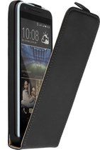 Zwart Lederen Flip Case Cover Hoesje Voor HTC Desire 620