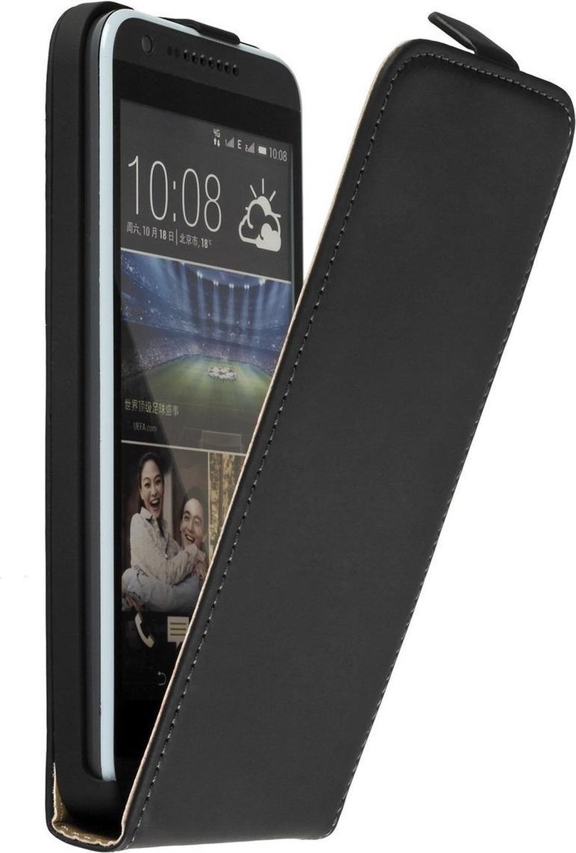 Pigment geschenk Weerkaatsing Zwart Lederen Flip Case Cover Hoesje Voor HTC Desire 620 | bol.com