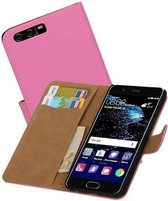 Mobieletelefoonhoesje.nl - Effen Bookstyle Hoesje voor Huawei P10 Roze