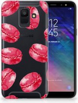 Geschikt voor Samsung Galaxy A6 (2018) TPU Hoesje Design Pink Macarons