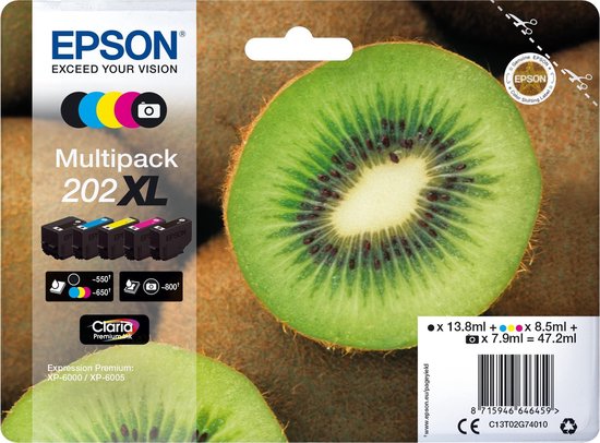 Epson Kiwi Multipack 5-colours 202XL Claria Premium Ink