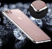 For  iPhone 8 & 7  Electroplating Diamond Encrusted Transparent Soft TPU beschermings Cover hoesje(zilver)