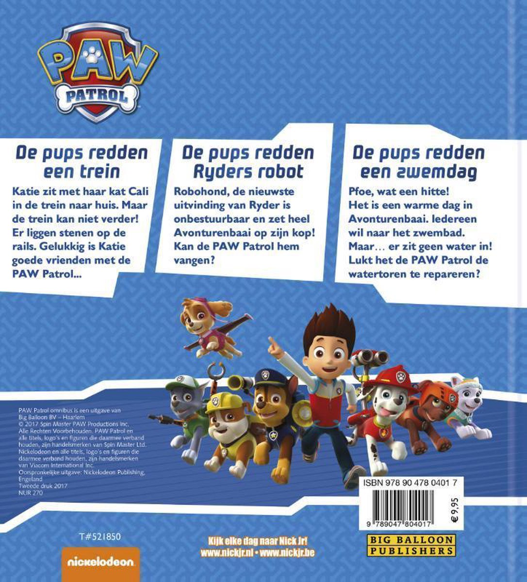 Paw Patrol 2 - Omnibus met 3 verhalen | 9789047804017 | Boeken | bol
