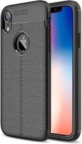 iPhone XR (6,1 inch) - hoes, cover, case - TPU - PU Leder - Zwart