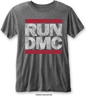 Run DMC - DMC Logo Heren T-shirt - M - Grijs