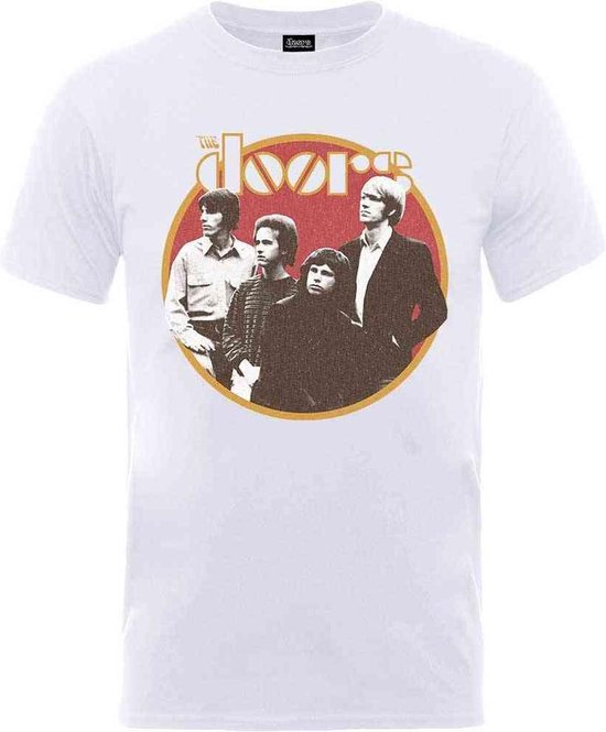 The Doors - Retro Circle Heren T-shirt - XL - Wit