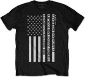 Heren Tshirt -XL- Freedom Flag Zwart