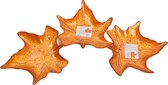 Decoratie bordschaal oranje blad van porselein 24 cm 3 stuks  - Tafeldecoratie - Woonaccessoires