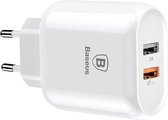 Baseus Bojure Series QC3.0 Dual USB Oplader - Wit