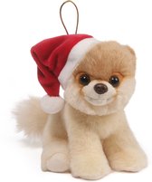 Boo knuffel met kerstmuts en hanger 14cm