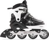 Patins à roues alignées Junior SFR Pulsar Ajustable Inline Skate - Taille 30.5-34 - Unisexe - Noir / Blanc / Argent