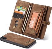 Étui portefeuille en cuir de Luxe CASEME Apple iPhone Xr - avec coque arrière (marron)