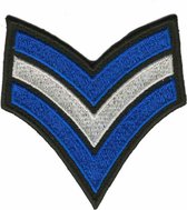 sergeantstreep blauw wit o.a. voor Canaval in Zandhazendurp