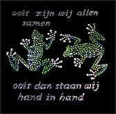 Niiniix Oeteldonk strass applicatie tekst ooit zijn wij allen samen met 2 oetels 19cmx14,5cm