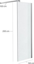Clp Nano - Douchewand - Mat glas 130 x 200 x 100 cm
