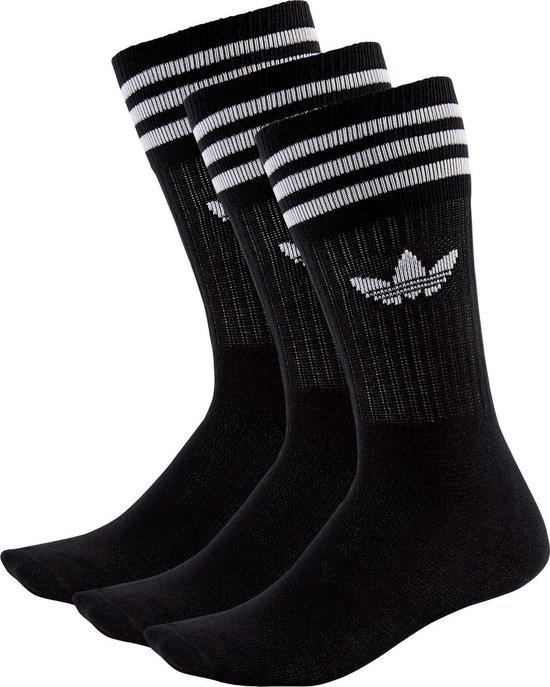 adidas Solid Crew  Sportsokken - Maat 31-34 - Unisex - zwart/wit