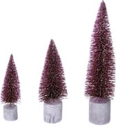 Tree Burk / Groep Kerstbomen Pink 3 stuks