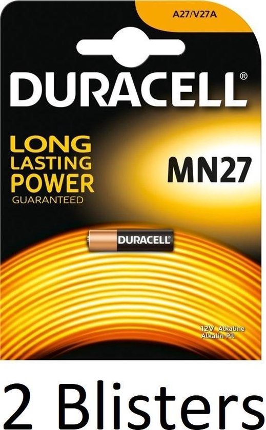 Ewell marketing Nat 2 Stuks (2 Blisters a 1 st) Duracell MN27 - GP27A - A27 - L828 12V alkaline  batterij | bol.com