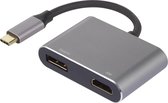 Renkforce RF-3388350 USB / DisplayPort / HDMI Adapter [1x USB-C stekker - 1x DisplayPort bus, HDMI-bus] Zwart Vergulde steekcontacten 10.00 cm