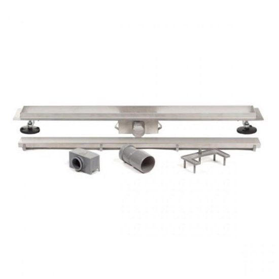 Brauer douchegoot 180cm met vloerflens zero/tegelinlegrooster