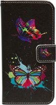 ADEL Kunstleren Book Case Hoesje Geschikt voor iPhone XS Max - Vlinders met Kleur