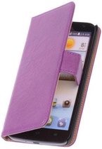 BestCases Stand Lila Luxe Echt Lederen Book Wallet Hoesje Huawei Ascend Y320