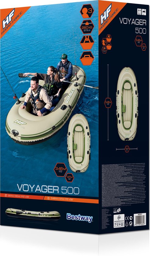 Bestway Opblaasbare Raft Boot Set Hydro-Force Voyager 500