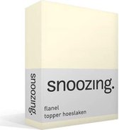 Snoozing - Flanel - Topper - Hoeslaken - Eenpersoons - 80/90x200 cm - Ivoor