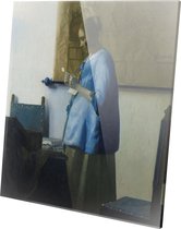 Schilderij - Brieflezende Vrouw Johannes Vermeer Ca. Oude Meesters - Wit En Blauw - 40 X 40 Cm Brieflezende Vrouw | Johannes Vermeer | Ca. 1663 | Plexiglas | Wanddecoratie | 40cm X