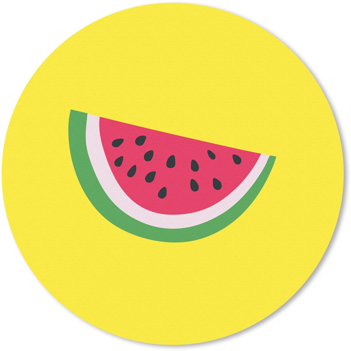 Muismat rond 40x40 cm - Mousepad Fruit - Watermeloen - Geel - Ronde muismatten