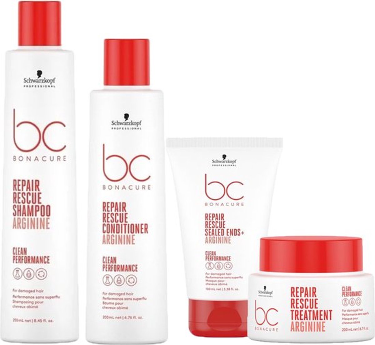 Schwarzkopf - Bonacure Clean Performance Repair Rescue Care Set - 250+200ml+200+100ml
