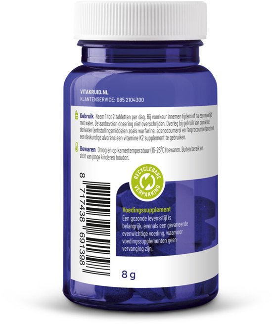 Vitakruid - Vitamine K2 100 mcg - 2 x 60 tabletten - Voordeelverpakking