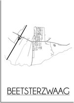 DesignClaud Beetsterzwaag Plattegrond poster - A2 + fotolijst wit (42x59,4cm)