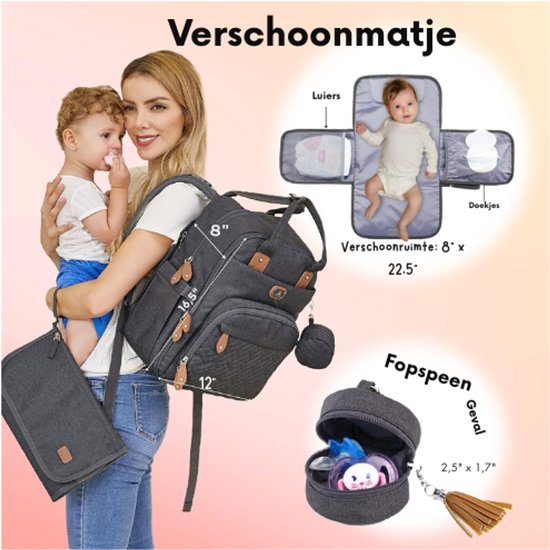 Babbleroo Changing Backpack Bag Baby Nappy Changing Bag With Compartments U
