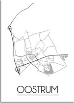 DesignClaud Oostrum Plattegrond poster  - A3 + Fotolijst zwart (29,7x42cm)