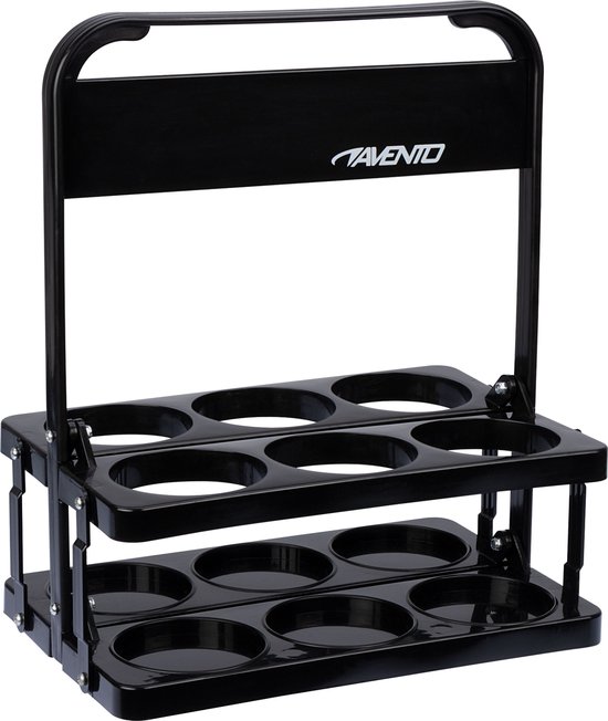 Avento Inklapbaar Draagrek - voor 6 Bidons - Zwart - 28 x 33.5 x 17.5 cm van Avento — afbeelding 2