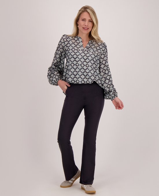 Je m'appelle Travelstof At Work Broek Flared Met stretch - Zwart - Maat XL