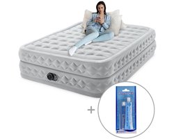 Intex Queen Supreme Air-Flow Luchtbed met ingebouwde pomp | Tweepersoons | 203 x 152 x 51 cm | Inclusief reparatiekit