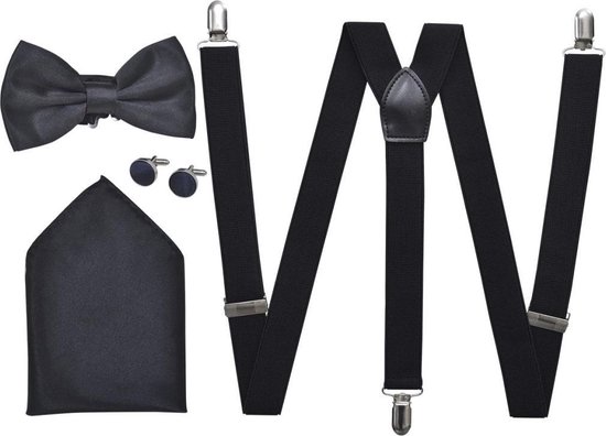 bol.com | vidaXL Smoking accessoires bretels en vlinderdas set mannen zwart